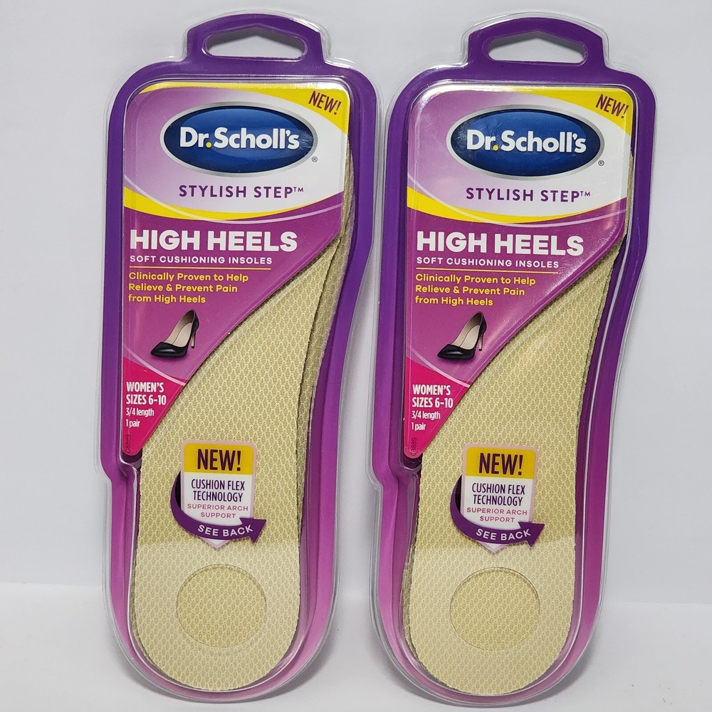 2 Packs, New Dr Scholls Stylish Step High Heel Relief Insoles Women's Sizes 6-10